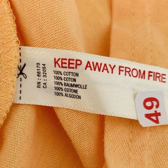 Free People Mini Dress M Apricot Orange Pastel Off Shoulder Smocked Beach Boho - Picture 9 of 10